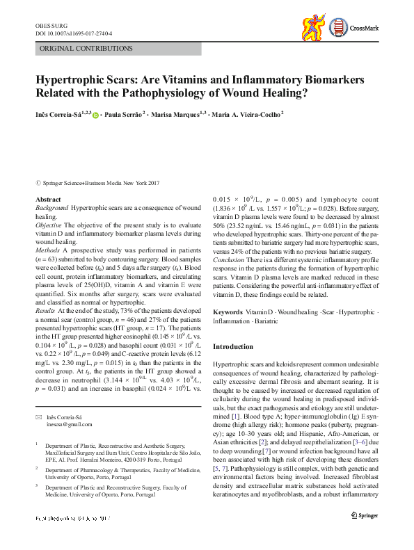 (PDF) Hypertrophic Scars Are Vitamins and Inflammatory Biomarkers