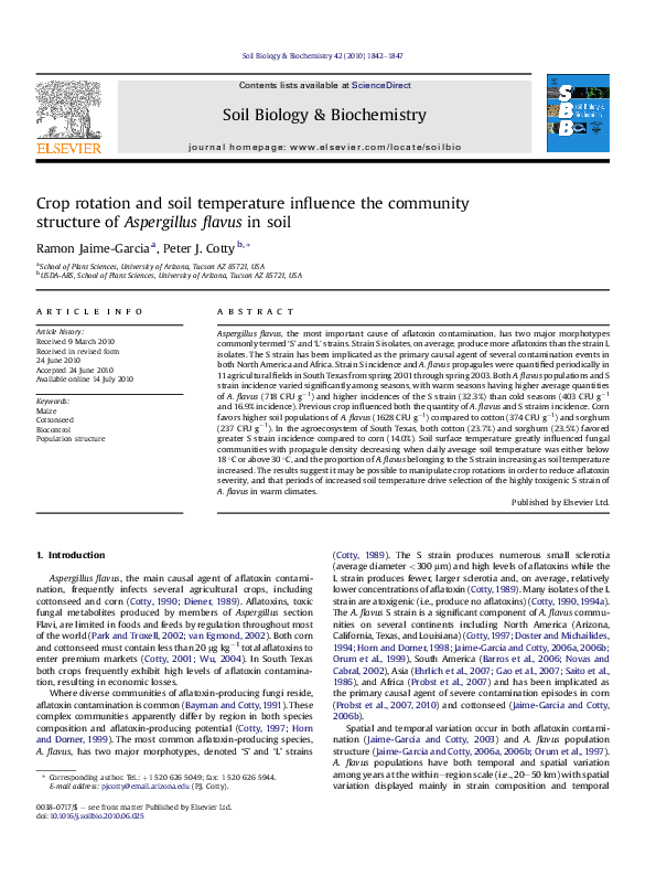 (PDF) Crop rotation and soil temperature influence the community ...