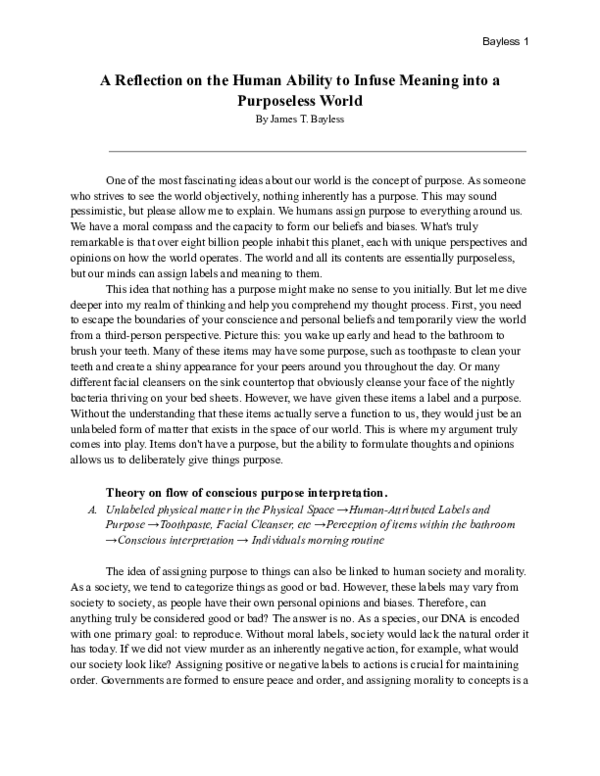 (PDF) A Reflection on the Human Ability to Infuse Meaning into a ...