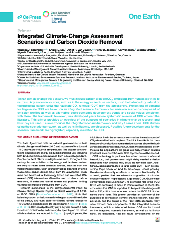 (PDF) Integrated Climate-Change Assessment Scenarios and Carbon Dioxide ...