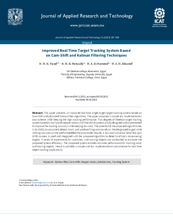 (PDF) Improved Real Time Target Tracking System Based on Cam-shift and ...