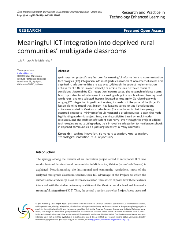 (PDF) Meaningful ICT integration into deprived rural communities ...