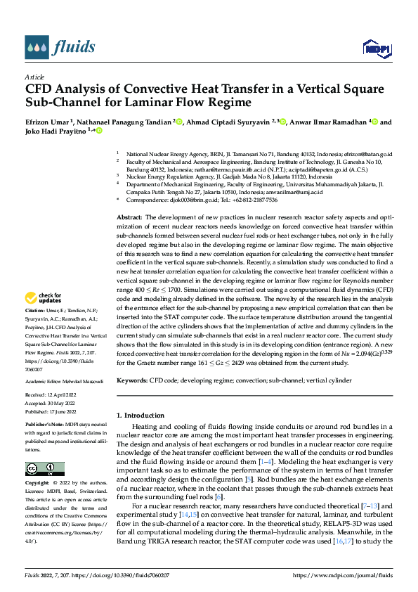 (PDF) CFD Analysis of Convective Heat Transfer in a Vertical Square Sub ...