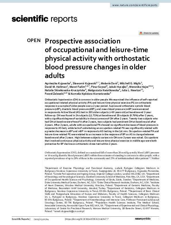 (PDF) Prospective association of occupational and leisure-time physical ...