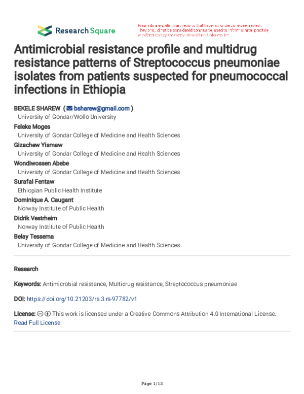 (PDF) Antimicrobial resistance profile and multidrug resistance ...