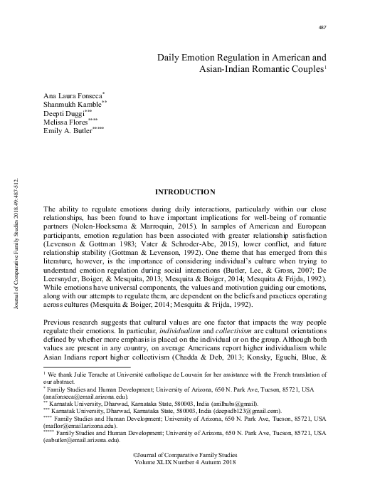 (PDF) Daily Emotion Regulation in American and Asian-Indian Romantic ...