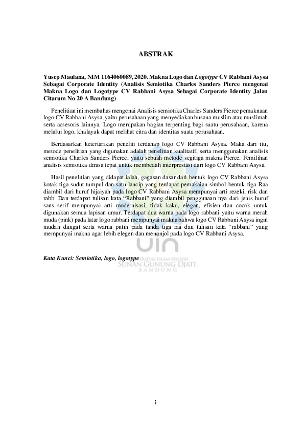 (PDF) Makna logo dan logotype CV Rabbani Asysa sebagai Corporate ...