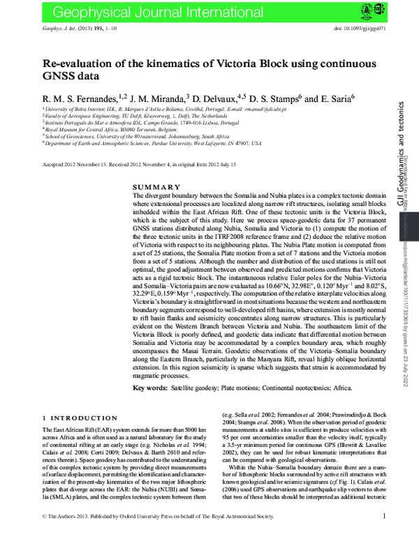 (PDF) Re-evaluation of the kinematics of Victoria Block using ...
