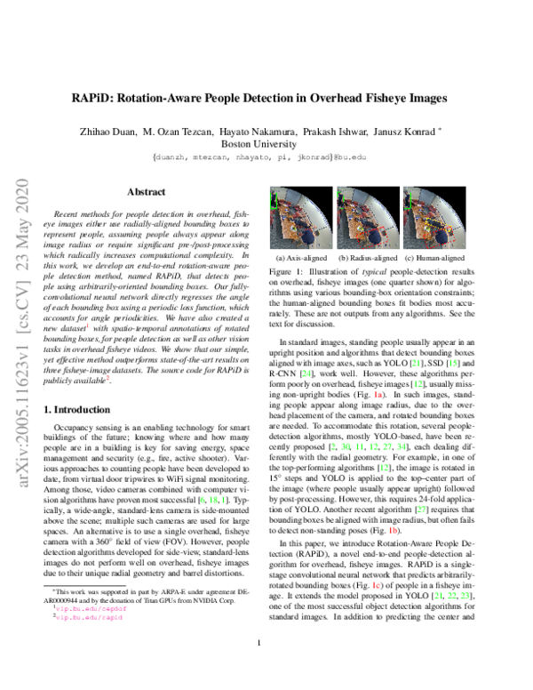(PDF) RAPiD: Rotation-Aware People Detection in Overhead Fisheye Images