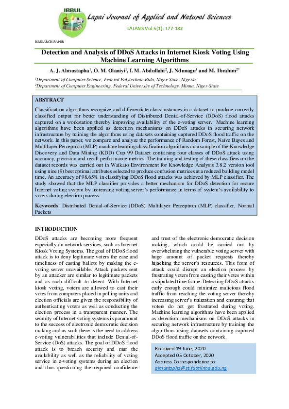 (PDF) Detection and Analysis of DDoS Attacks in Internet Kiosk Voting ...