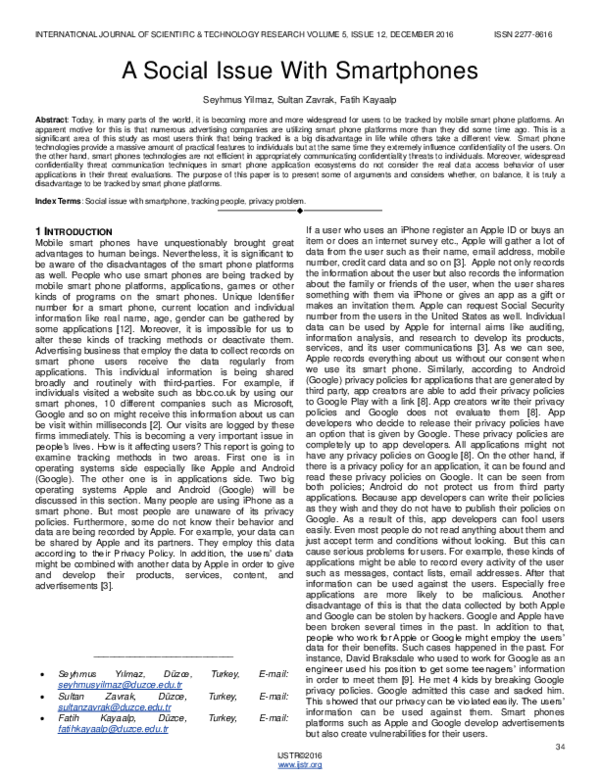 (PDF) A Social Issue With Smartphones