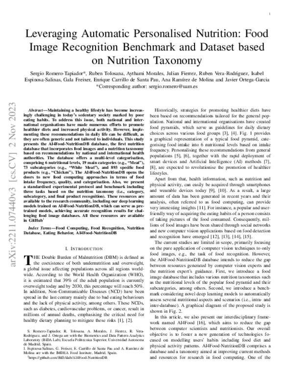 (PDF) AI4Food-NutritionDB: Food Image Database, Nutrition Taxonomy, and ...