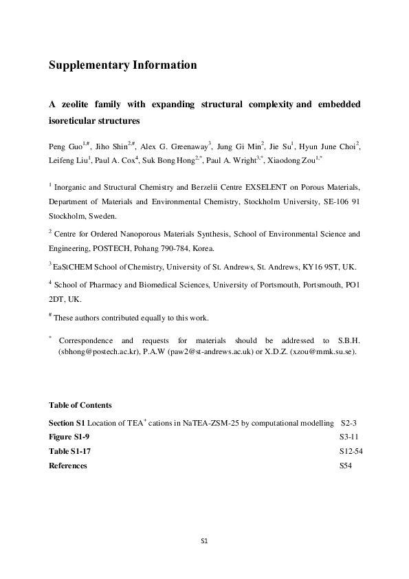 (PDF) A zeolite family with expanding structural complexity and ...