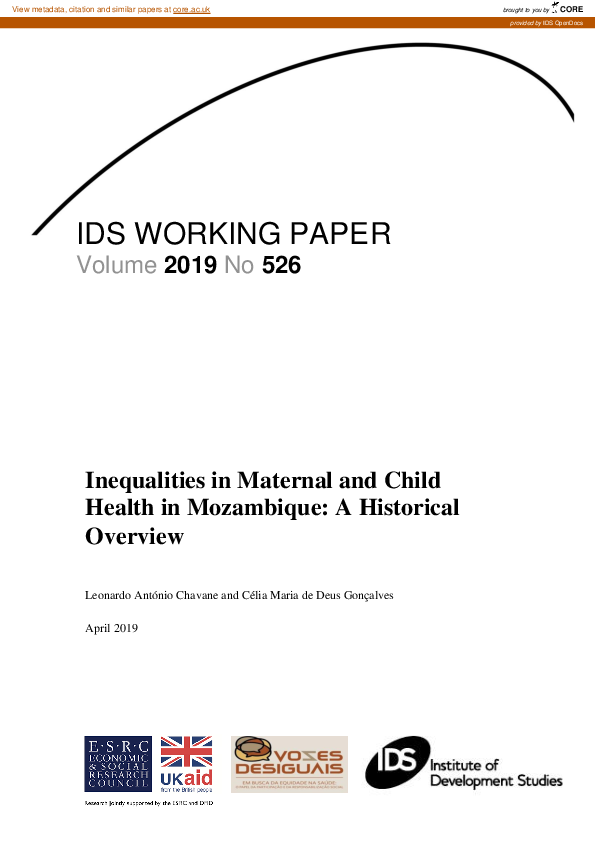 (PDF) Inequalities in Maternal and Child Health in Mozambique: A ...