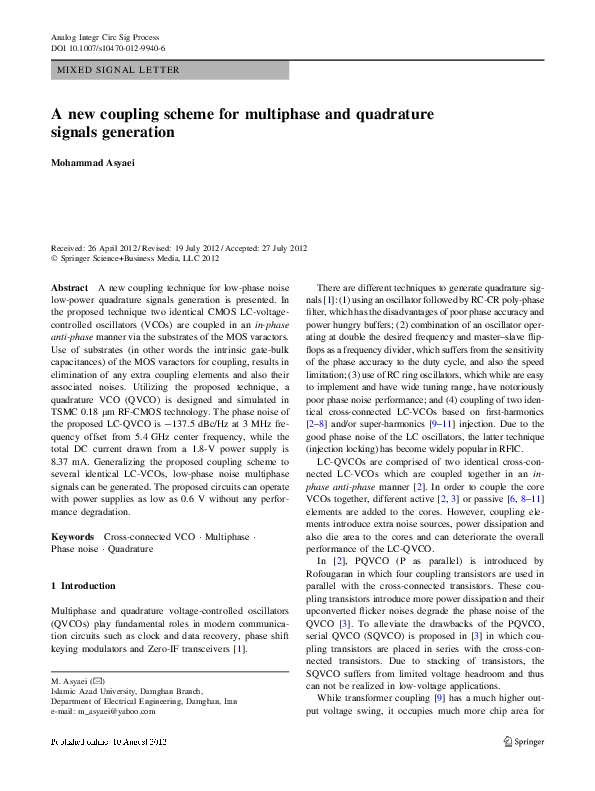 (PDF) A new coupling scheme for multiphase and quadrature signals ...