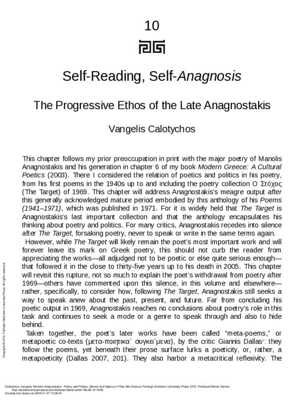 (PDF) Self-Reading, Self-Anagnosis: The Progressive Ethos of the Late ...
