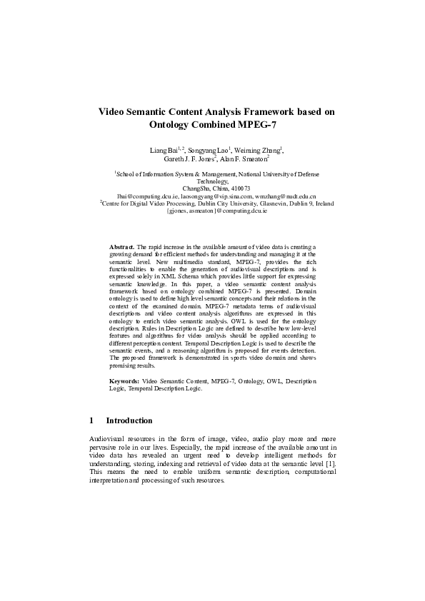 (PDF) Video Semantic Content Analysis Framework Based on Ontology ...