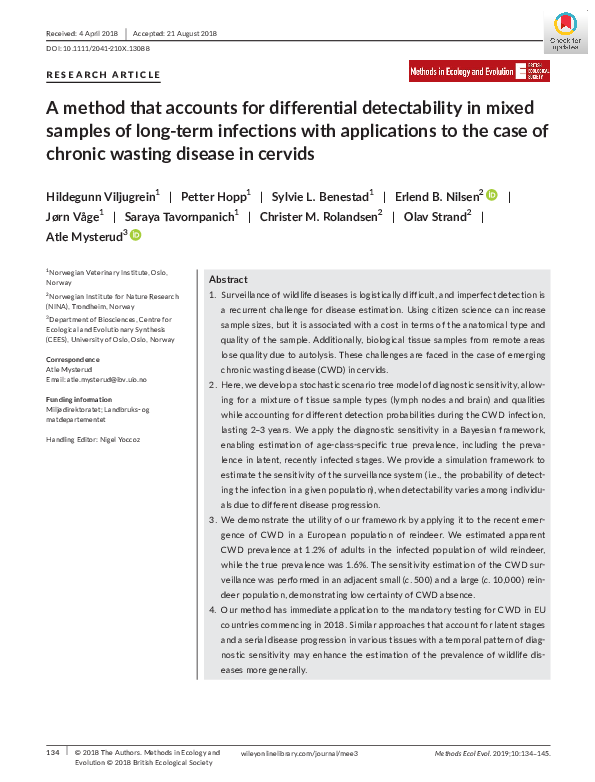 (PDF) A method that accounts for differential detectability in mixed ...