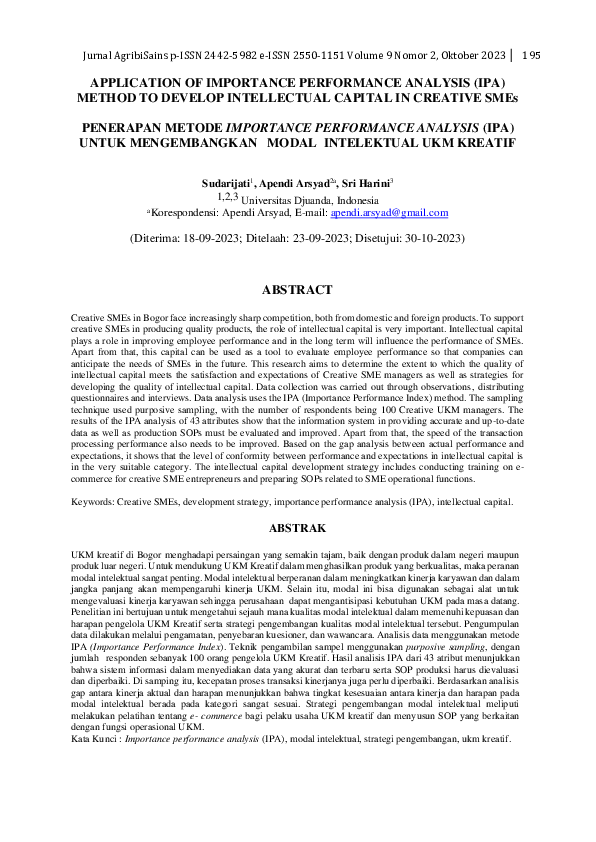 (PDF) Application of Importance Performance Analysis (Ipa) Method to ...