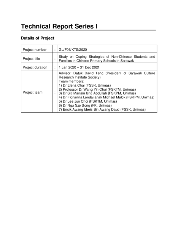 (PDF) Technical Report Series I