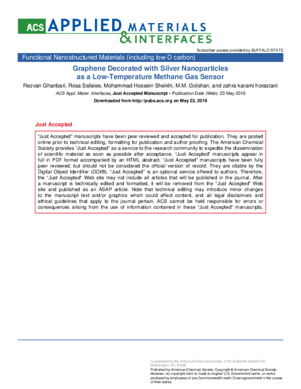 (PDF) Graphene Decorated with Silver Nanoparticles as a Low-Temperature ...