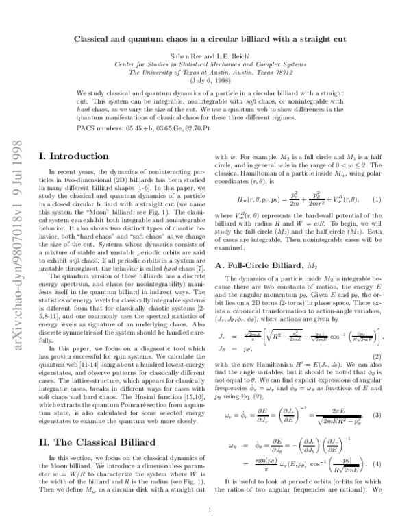 (PDF) Classical and quantum chaos in a circular billiard with a ...
