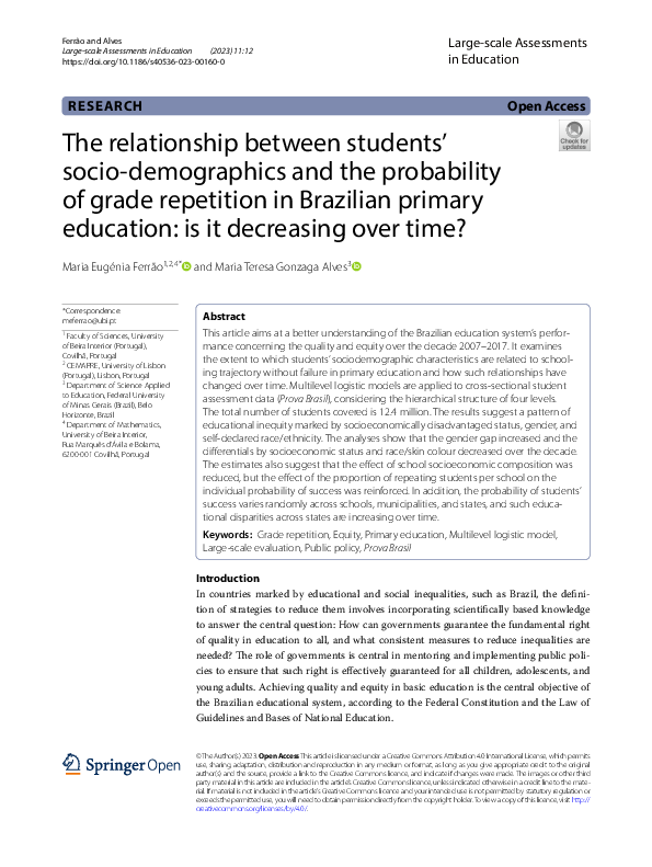 (PDF) The relationship between students’ socio-demographics and the ...