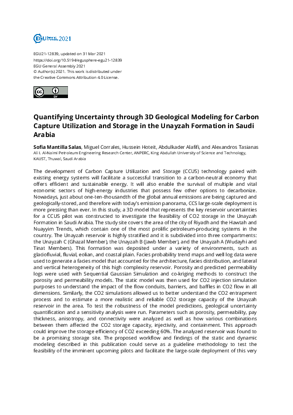 (PDF) Quantifying Uncertainty through 3D Geological Modeling for Carbon ...