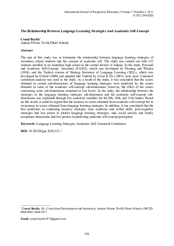 (PDF) The Relationship Between Language Learning Strategies And ...