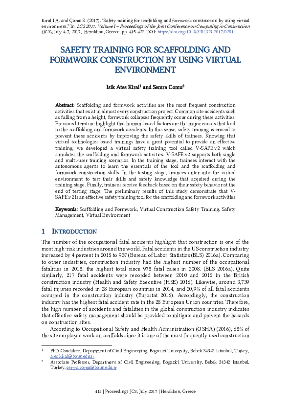 (PDF) Safety Training for Scaffolding and Formwork Construction by ...