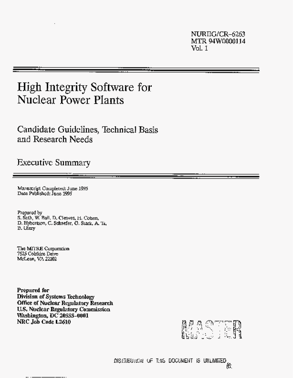 (PDF) High integrity software for nuclear power plants: Candidate ...