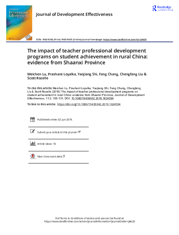 (PDF) The Impact of a Teacher Professional Development Program on ...