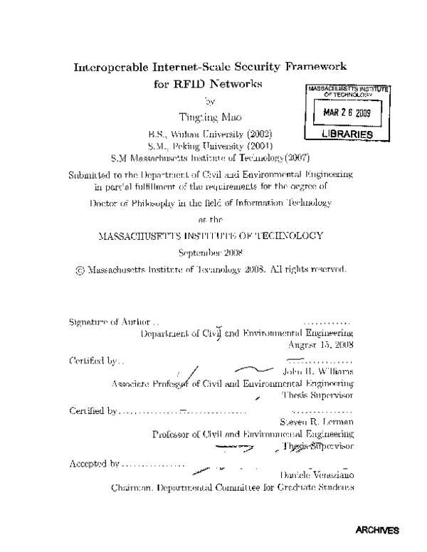 (PDF) Interoperable internet scale security framework for RFID networks