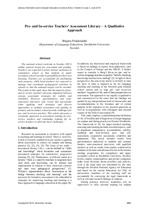 (PDF) Pre- and In-service Teachers’ Assessment Literacy – A Qualitative ...