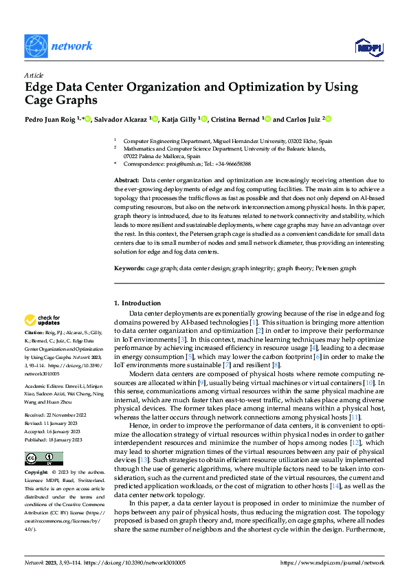 (PDF) Edge Data Center Organization and Optimization by Using Cage Graphs