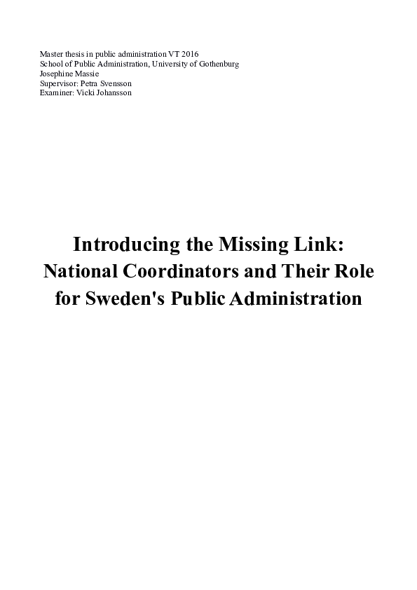 (PDF) Introducing the Missing Link: National Coordinators and Their ...