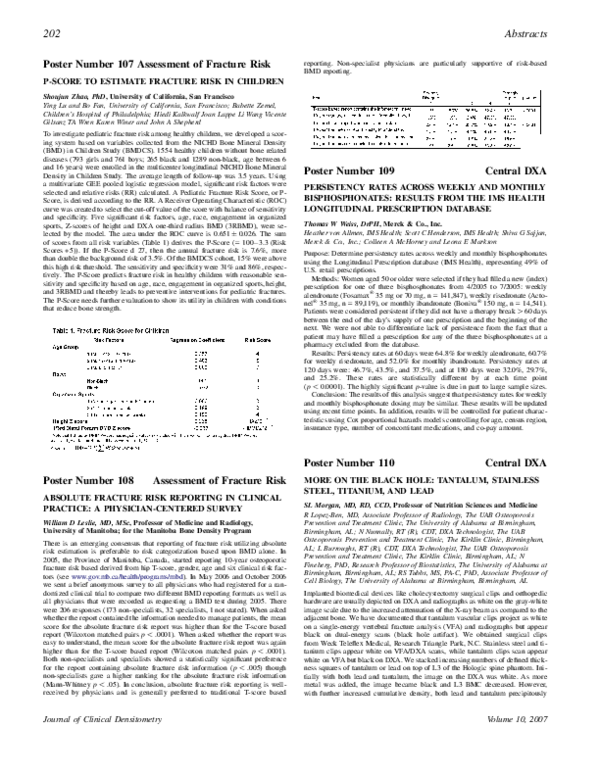 (PDF) P-Score to estimate fracture risk in children