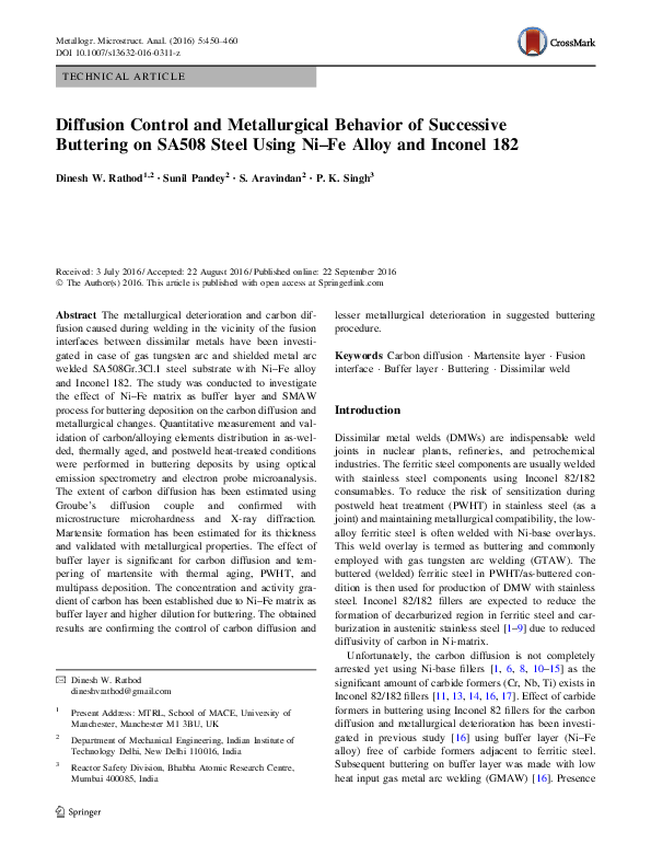 (PDF) Diffusion Control and Metallurgical Behavior of Successive ...