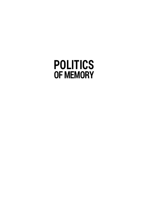 (PDF) Politics of Memory