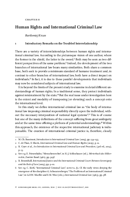 (PDF) Human Rights and International Criminal Law