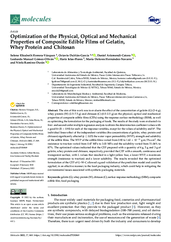 (PDF) Optimization of the Physical, Optical and Mechanical Properties ...