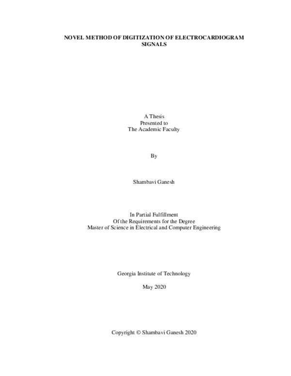 (PDF) Novel method of digitization of electrocardiogram signals