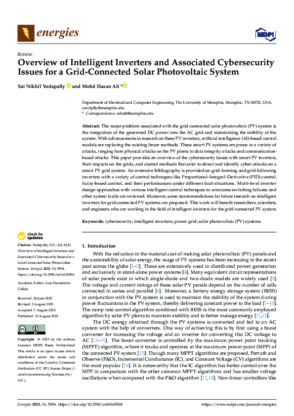 (PDF) Overview of Intelligent Inverters and Associated Cybersecurity ...