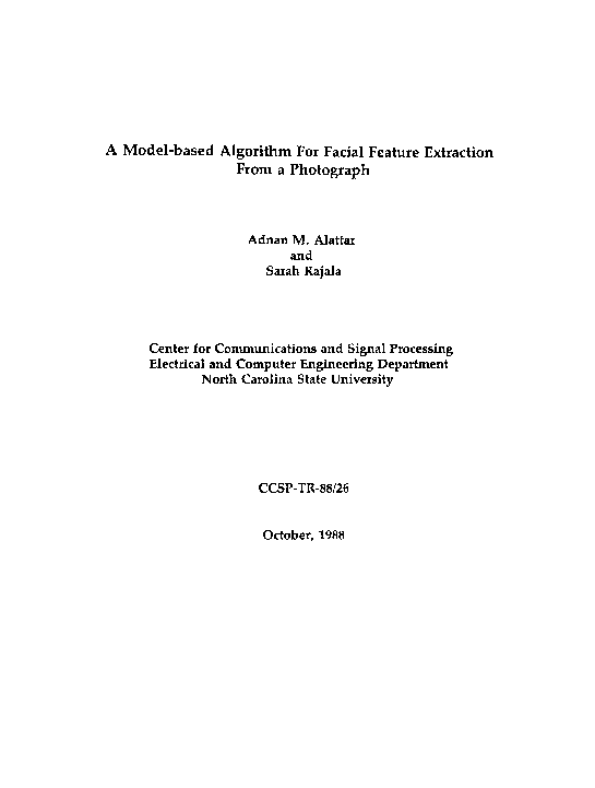 (PDF) A model-based algorithm for facial feature extraction from a ...