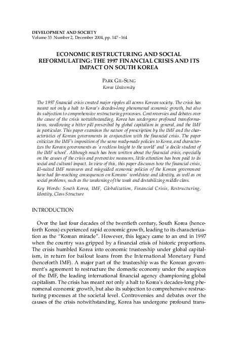 (PDF) Economic Restructuring and Social Reformulating