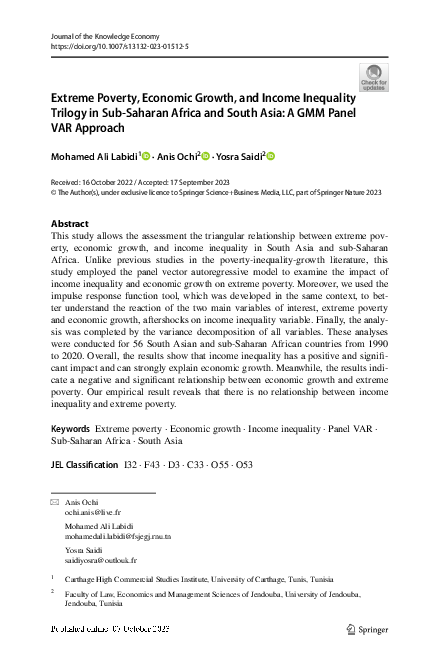 (PDF) Extreme poverty, economic growth and income inequality trilogy in ...