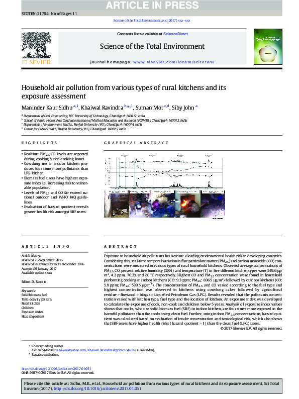 (PDF) Household air pollution from various types of rural kitchens and ...