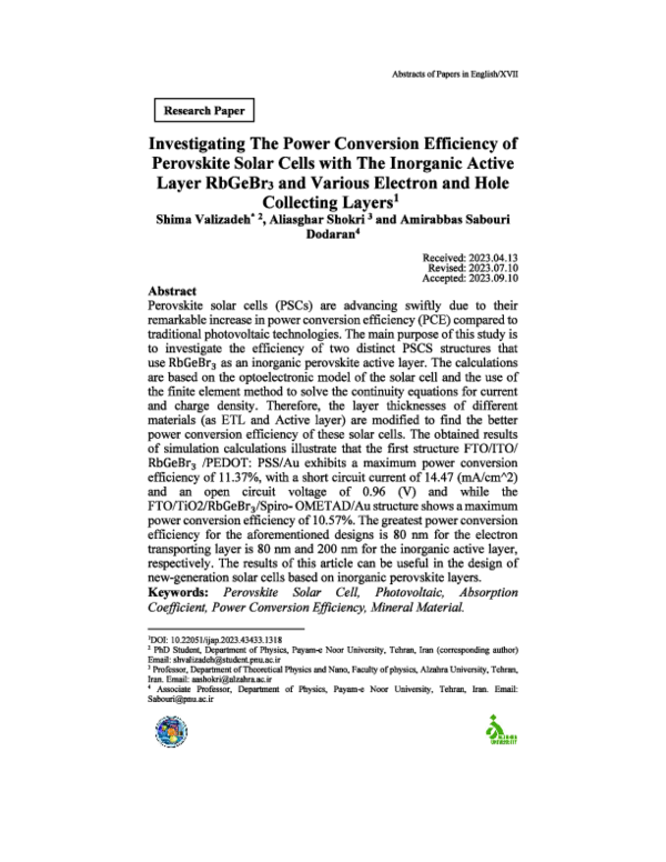 (PDF) Investigating The Power Conversion Efficiency of Perovskite Solar ...