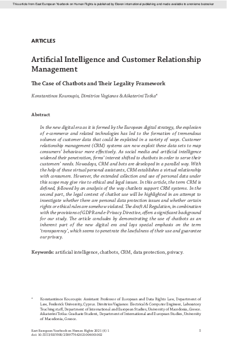 (PDF) Artificial Intelligence and Customer Relationship Management