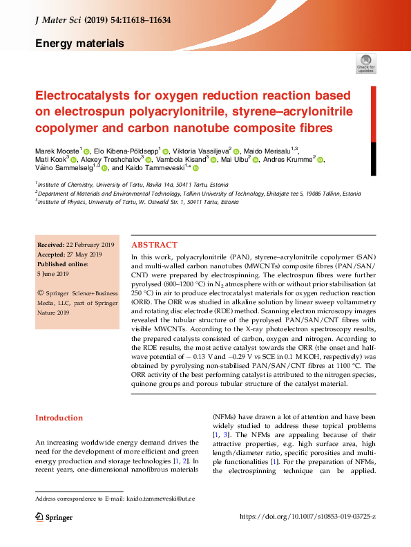 (PDF) Electrocatalysts for oxygen reduction reaction based on ...